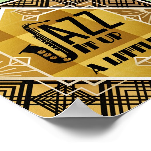 Zwarte saxofone poster (Hoek)