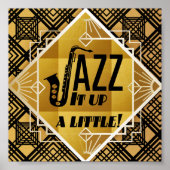 Zwarte saxofone poster (Voorkant)