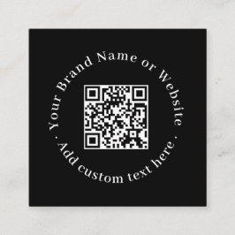 Zwarte Scan Me QR | Modern Professioneel Contact Vierkante Visitekaartje