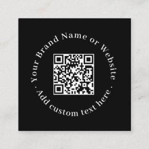 Zwarte Scan Me QR   Modern Professioneel Contact Vierkante Visitekaartje
