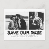 Zwarte Scandinavische fotocollage Bewaar onze datu Aankondigingskaart (Voorkant)
