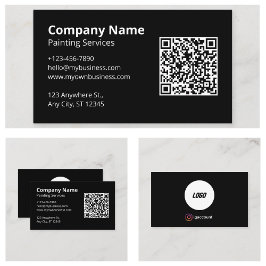 Zwarte Scannbare QR Code Schilder Visitekaartje