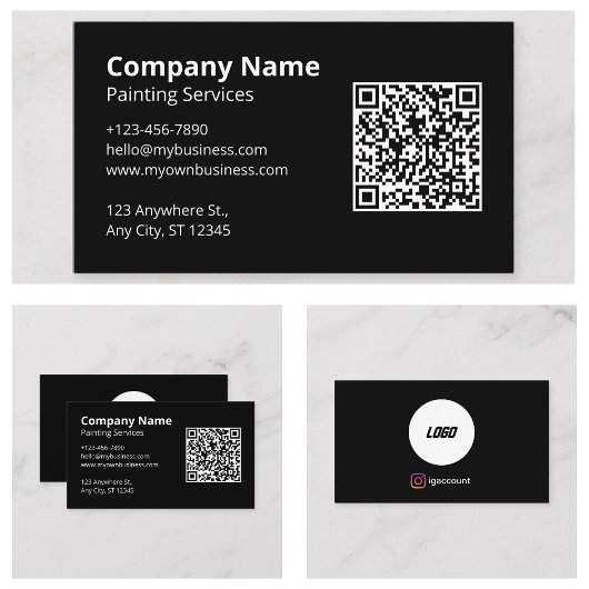 Zwarte Scannbare QR Code Schilder Visitekaartje