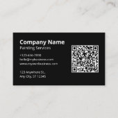 Zwarte Scannbare QR Code Schilder Visitekaartje (Voorkant)