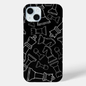 Zwarte schaakstukken Case-Mate iPhone case (Achterkant)
