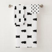 Zwarte schaakstukken Knight en Rook Bad Handdoek (Insitu)