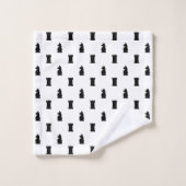 Zwarte schaakstukken Knight en Rook Bad Handdoek (Wasdoekje)