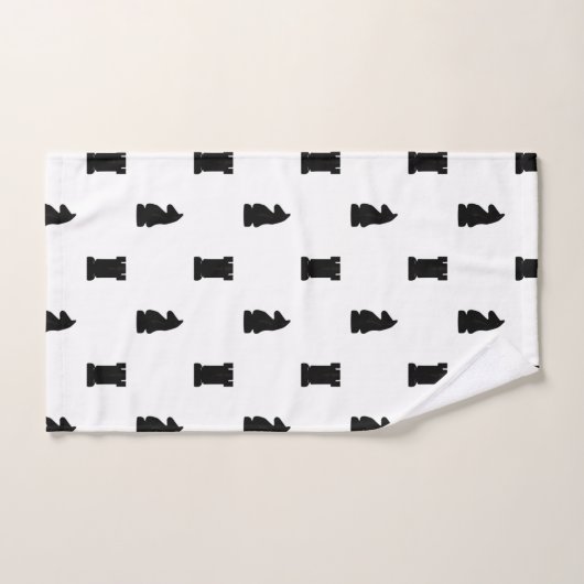 Zwarte schaakstukken Knight en Rook Bad Handdoek (Handdoek)