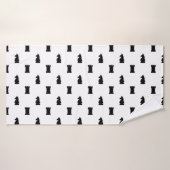 Zwarte schaakstukken Knight en Rook Badhanddoek (Badhanddoek)