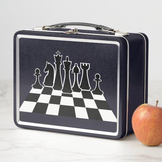 Zwarte schaakstukken op een schaakbord (In situ)