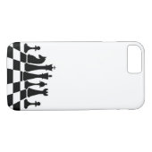 Zwarte schaakstukken op een schaakbord Case-Mate iPhone case (Achterkant (Horizontaal))