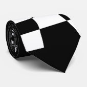 Zwarte schaakstukken op een schaakbord stropdas (Opgerold)