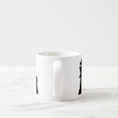 Zwarte schaakstukken op wit espresso kop (Achterkant)