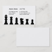 Zwarte schaakstukken op wit visitekaartje (Voorkant / Achterkant)