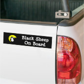 Zwarte Schaap Aan Boord Bumpersticker (Op Truck)