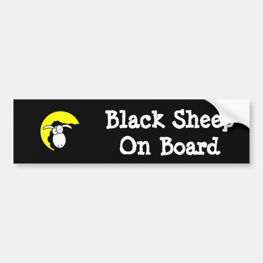 Zwarte Schaap Aan Boord Bumpersticker (Voorkant)