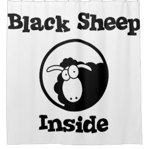 Zwarte schaap aan de binnenkant douchegordijn