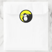 Zwarte schaap aan de binnenkant ronde sticker (Tas)