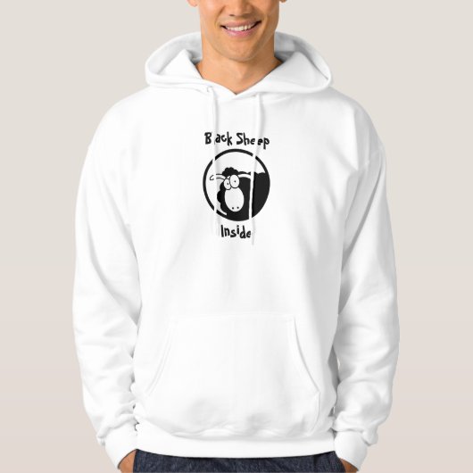 Zwarte Schaap Binnen Hoodie (Voorkant)