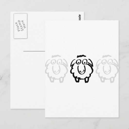 zwarte schaap briefkaart (Voorkant / Achterkant)