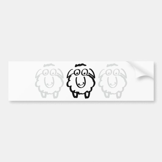 zwarte schaap bumpersticker (Voorkant)