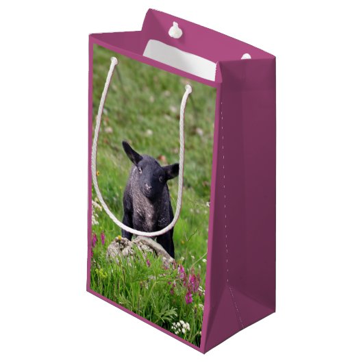 Zwarte Schaap Cadeautas (Voorkant Gekanteld)