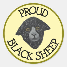 Zwarte schaap Geelgroene Sticker