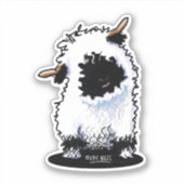 Zwarte Schaap KiniArt Sticker (Voorkant)