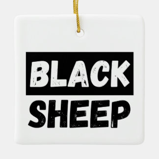 Zwarte Schaap Krachtig Vervuild Rebellie Straatmod Keramisch Ornament