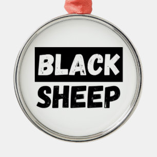 Zwarte Schaap Krachtig Vervuild Rebelliek Streetwe Metalen Ornament