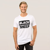 Zwarte Schaap Krachtige Typografie Rebellengroep K Tri-Blend Shirt (Voorkant volledig)
