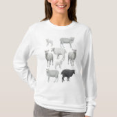 Zwarte schaap, lange hoes t-shirt (Voorkant)