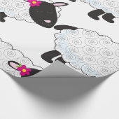 Zwarte schaap met witte wol cadeaupapier (Hoek)