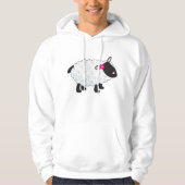 Zwarte schaap met witte wol hoodie (Voorkant)