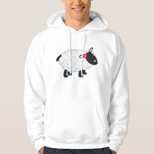 Zwarte schaap met witte wol hoodie (Voorkant)
