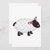 Zwarte schaap met witte wol kaart (Voorkant / Achterkant)