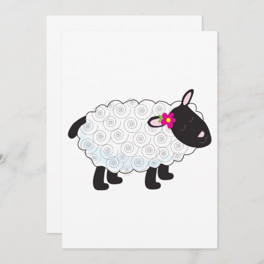 Zwarte schaap met witte wol kaart (Voorkant / Achterkant)