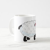 Zwarte schaap met witte wol koffiemok (Voorkant links)