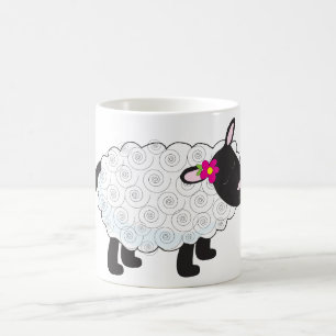 Zwarte schaap met witte wol koffiemok
