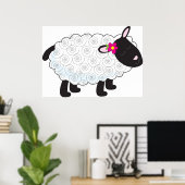 Zwarte schaap met witte wol poster (Thuiskantoor)