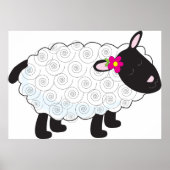 Zwarte schaap met witte wol poster (Voorkant)