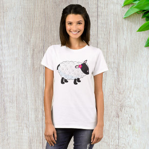 Zwarte schaap met witte wol t-shirt