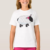 Zwarte schaap met witte wol t-shirt (Voorkant)