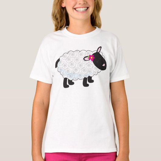 Zwarte schaap met witte wol t-shirt (Voorkant)