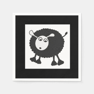 Zwarte Schaap Papier servetten-Set van 50 Servetten