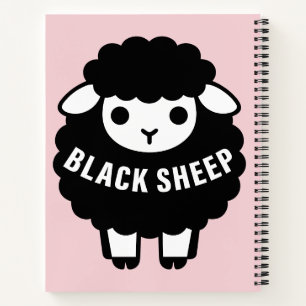 Zwarte Schaap Roze Schrift Volgt Nooit De Kudde Notitieboek