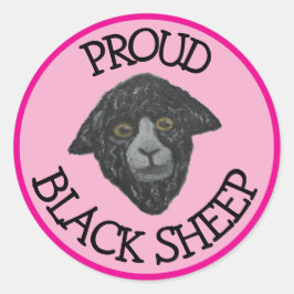 Zwarte Schaap roze Sticker