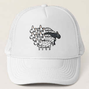 Zwarte schaap trucker pet