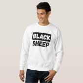 Zwarte Schaap Vet Gedrukt Typografie Rebellengroep Trui (Voorkant volledig)