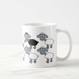 Zwarte Schaap Witte Kudde Opvallen in de Menigte! Koffiemok